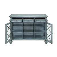 Azure Wood Three Drawer Two Door Console