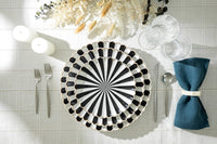 Black and White 12.5" Scallop Fine Porcelain Charger Plate
