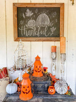Orange Jack O Lantern Candle Holder
