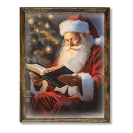 SANTA READING A BOOK: 16"x20"