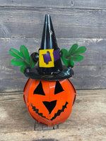 Hatty the Halloween Metal Pumpkin