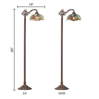 60" Victoria Stained Glass Candlestick Base Floor Lamp