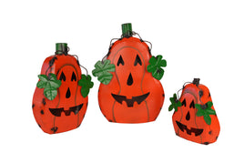 Happy Halloween Metal Pumpkin