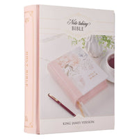 KJV Note-taking Bible Faux Leather HC, Pink Floral Printed