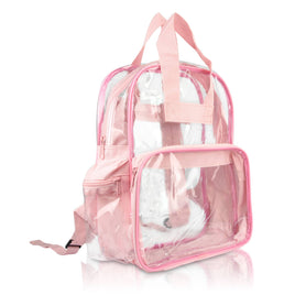Clear Backpack BookBag Smooth Plastic: Pink