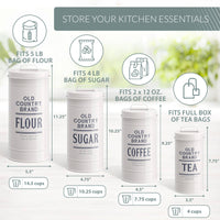 S/4 Old Country Brand Kitchen Canisters: Light Grey