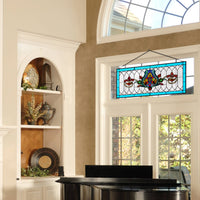 30"L Victorian Stained Glass Pub Window Panel