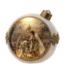 7.5"LED SPIN NATIVITY WATER GLOBE