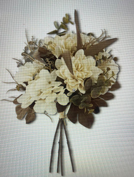 14 Inch Cream Faux Dried Floral Bundle - 4 Stems