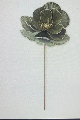 20 Inch Sage Velvet Champagne Glittered Lined Decor