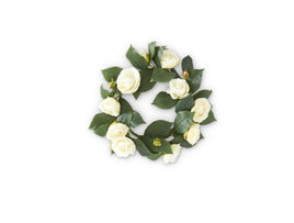 14 Inch White Camellia Candle Ring