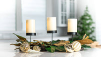 26" Green & Gold Magnolia Centerpiece
