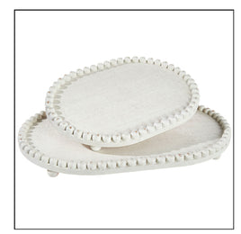 Whitewash Beaded Edge Tray