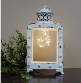 LED White Lantern with Bulb