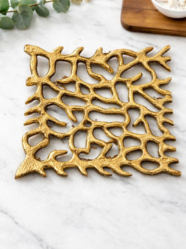 Coral Stamped Curved Tray