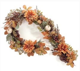 Garland with Dahlias and White Pumpkins