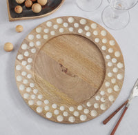 Dot Wooden Charger 13”