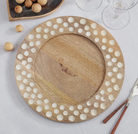 Dot Wooden Charger 13”