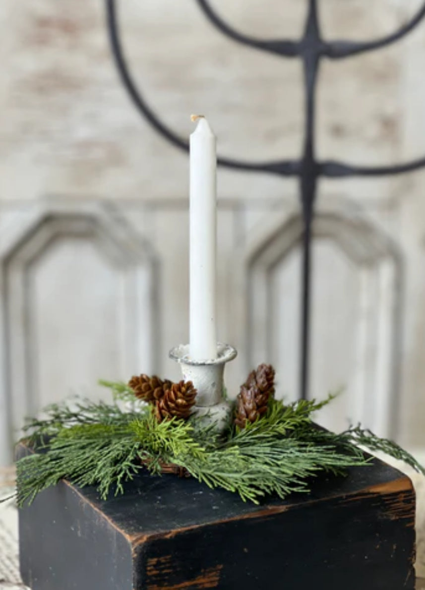 2” Advent Greens Candle Ring| Fourth and Main on Laurel