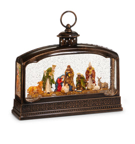 11.5" Nativity Lighted Water Terrarium