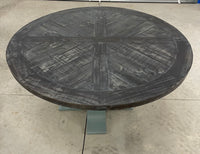 55” Round Beach Blue Table with 4 X Back Chairs