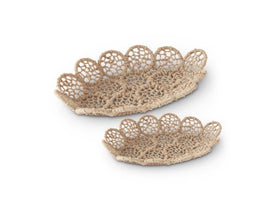 Iron Framed Jute Braided Tray