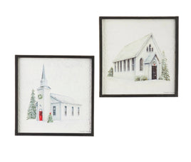 Church Textured Paper Framed Wall Art