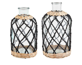 Black Wrapped Glass Vase