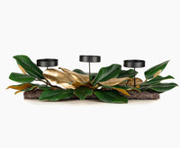 26" Green & Gold Magnolia Centerpiece