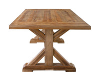 Teak Dining Table with 6 Wooden Bottom Chairs