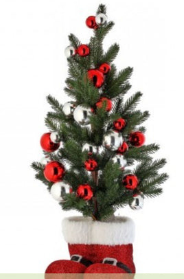 Santa Boots with Tree and Ornaments