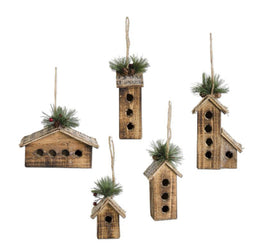 Birdhouse Ornament with Burlap Roof