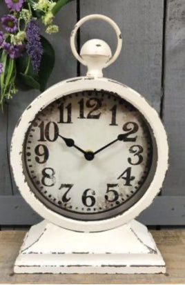 Cream Distressed Clock