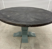 55” Round Beach Blue Table with 4 X Back Chairs