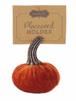 Velvet Pumpkin Placecard Holder