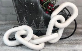White Wood Chain Link Decor Large