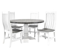 55" Round Pedestal Dining Table with 4 Chairs