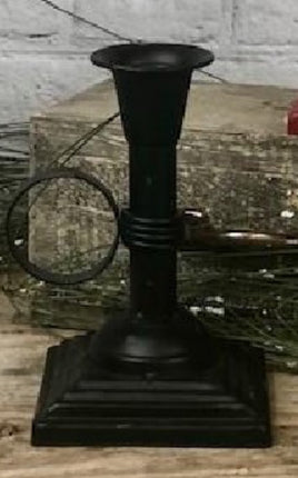 Black Distressed Ring Handle Taper Holder