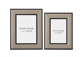 Black Wood & Linen Photo Frame