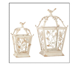 Birds on Branch Distressed Lanterns