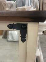 Mirror Tan with Dark Brown top and Wrought Iron Hardware