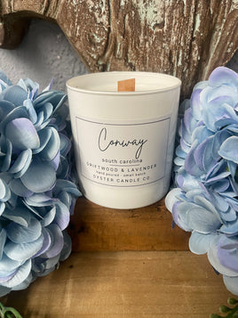 Conway Wood Wick Candles - Carolina Tobacco or Driftwood Lavender