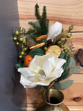 Winter Magnolia & Citrus Botanical Stem
