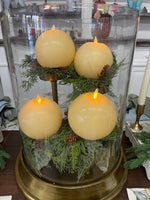 Rustic Cream Round Ball Moving Flame 4.7x4.3in
