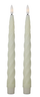 Set of 2 9.75 Inch Spiral LED Taper Candles