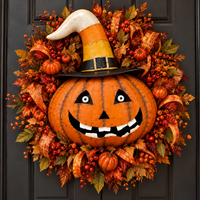 Metal Crazy Candy Corn Hat Halloween Pumpkin – 17.75”