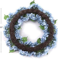 24" Blue Hydrangea Wreath - Stunning Artificial Floral Decor