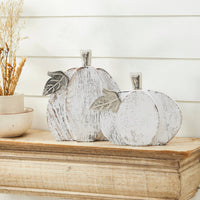Whitewashed Wood Pumpkin| Rustic Fall Home Decor