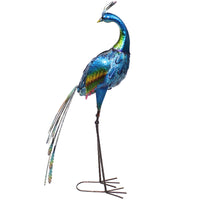 Peacock Outdoor Metal Garden Statue - 34.5 in