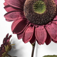 Giant Vintage Fabric Sunflower Spray x3 - 52" - Burgundy